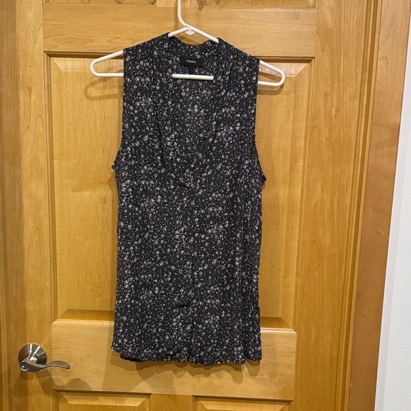 Theory Floral Sleeveless Top - Black gray size L - Picture 1 of 11